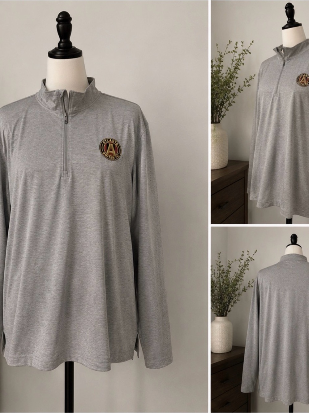 Atlanta United FC Gray Quarter Zip Pullover XXXL | MLS